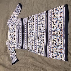 ELIZA J Blue and White Pattern Cocktail Business Dress Women 4